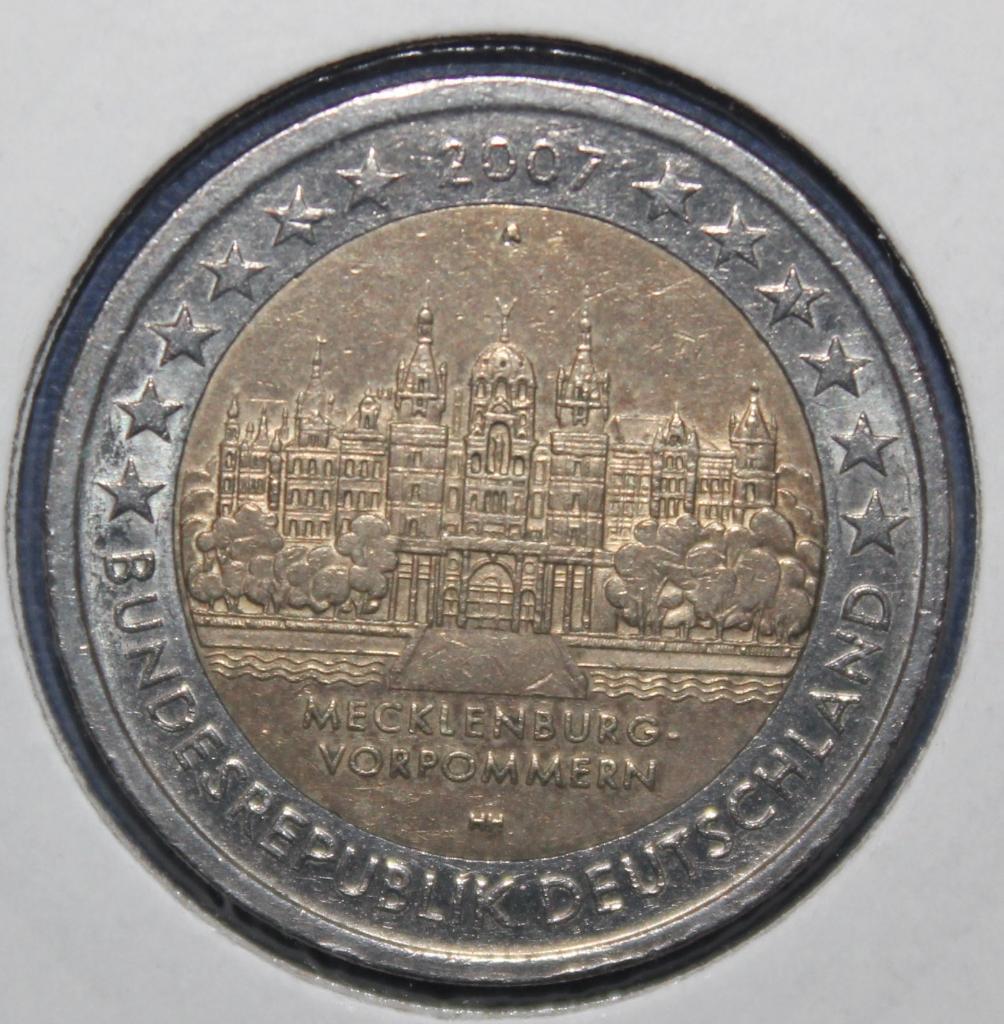 2 евро Германия 2007 А Мекленбург