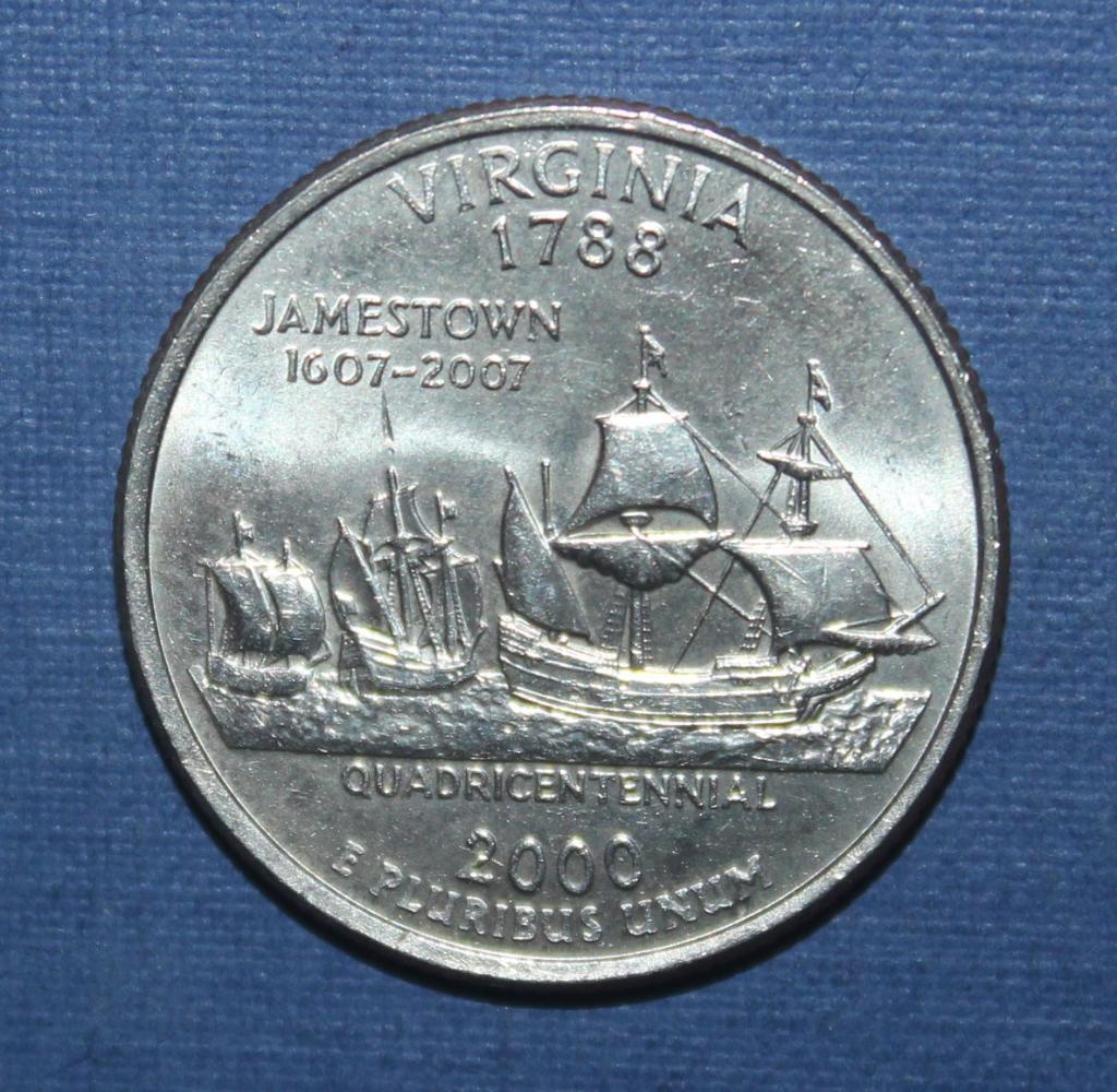 25 центов (квотер) США 2000д Виргиния