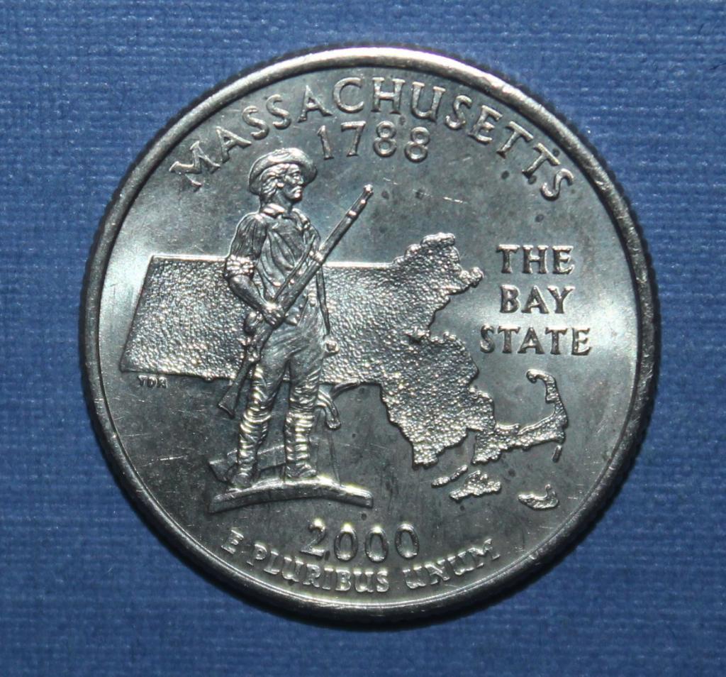 25 центов (квотер) США 2000д Массачусетс