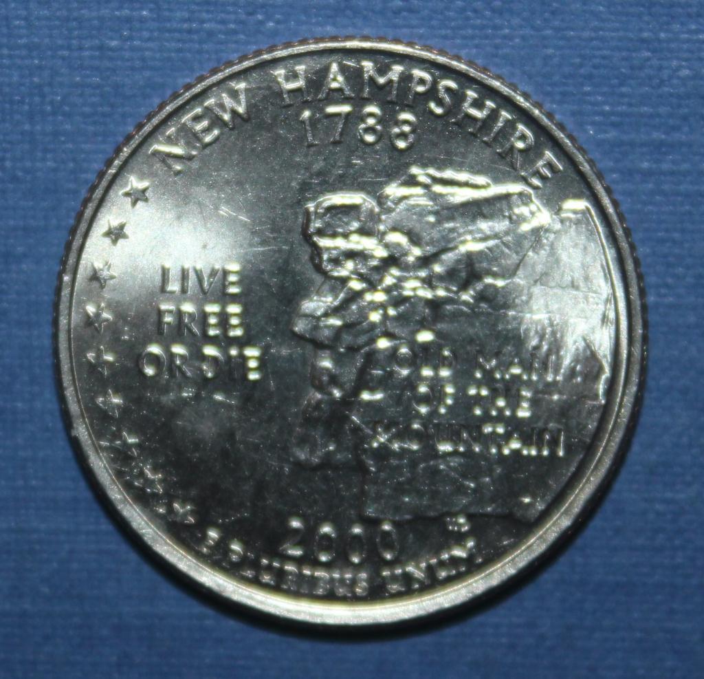25 центов (квотер) США 2000д Нью-Гэмпшир