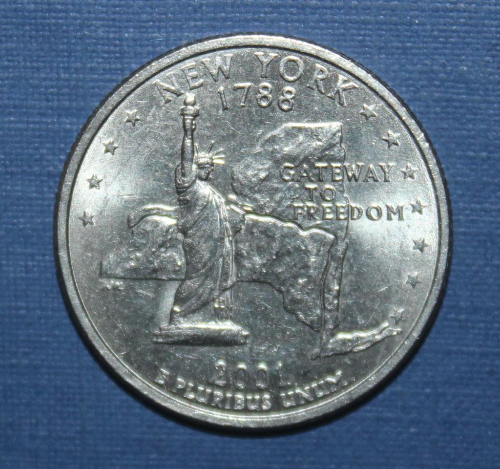 25 центов (квотер) США 2001д Нью-Йорк