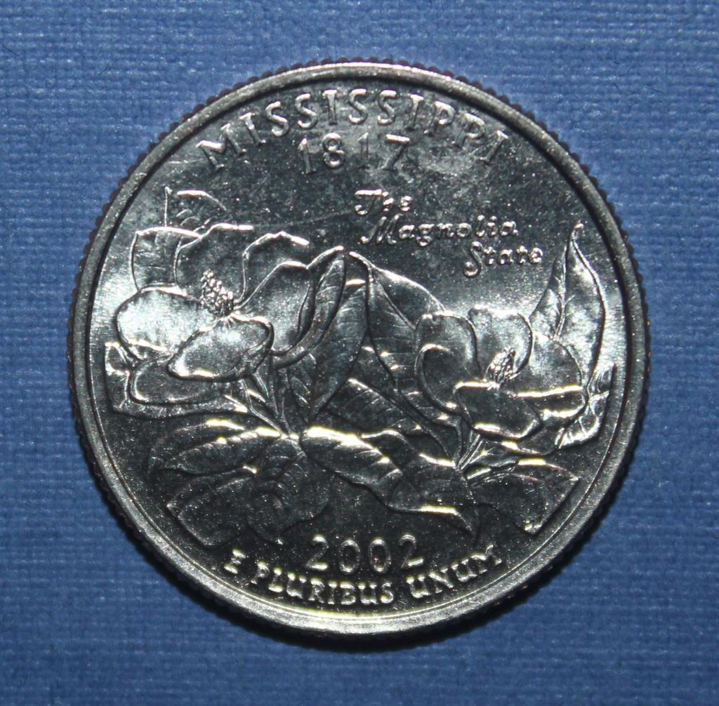 25 центов (квотер) США 2002д Миссисипи