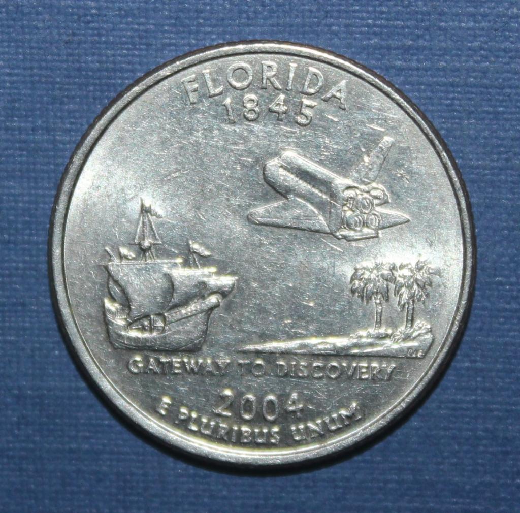 25 центов (квотер) США 2004д Флорида