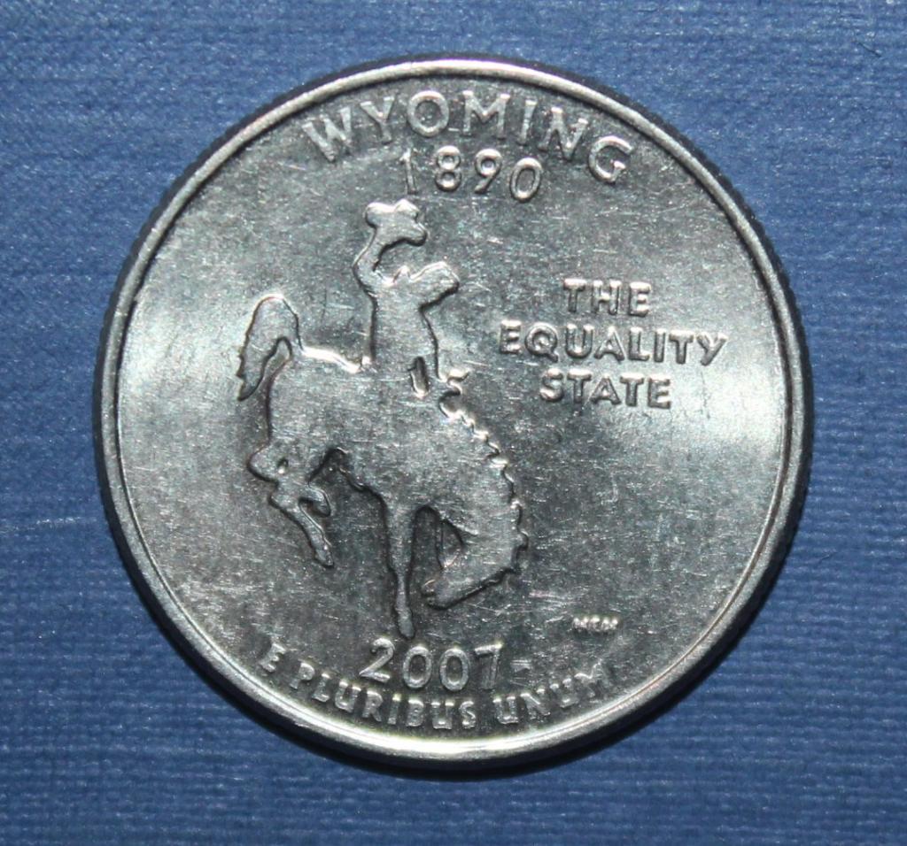 25 центов (квотер) США 2007д Вайоминг