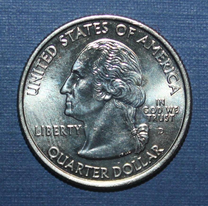 25 центов (квотер) США 2007д Вашингтон 1
