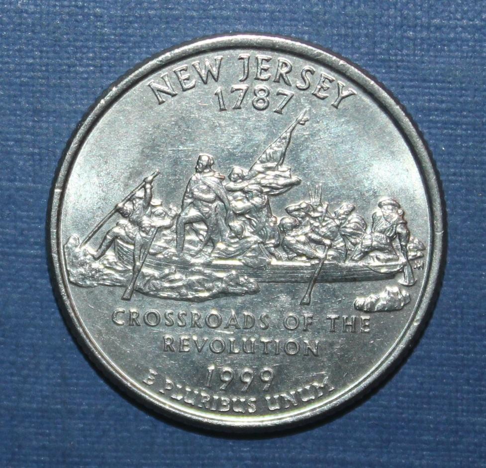 25 центов (квотер) США 1999д Нью-Джерси