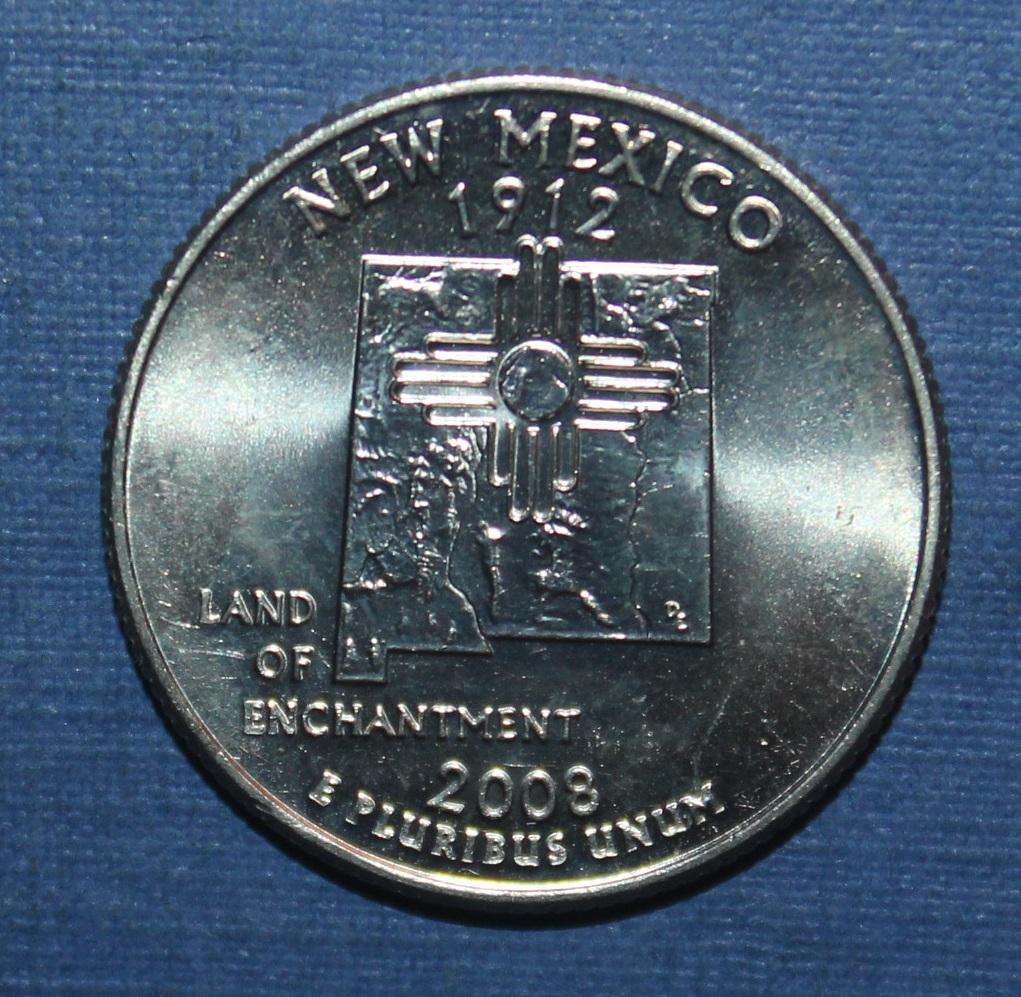 25 центов (квотер) США 2008д Нью-Мексико