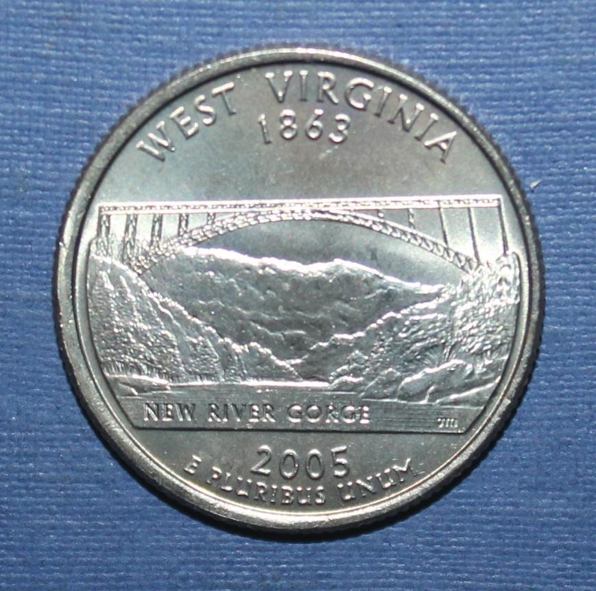 25 центов (квотер) США 2005р Западная Виргиния