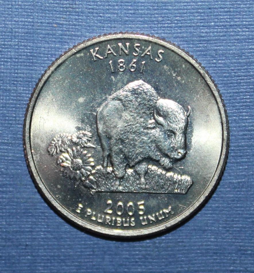 25 центов (квотер) США 2005р Канзас