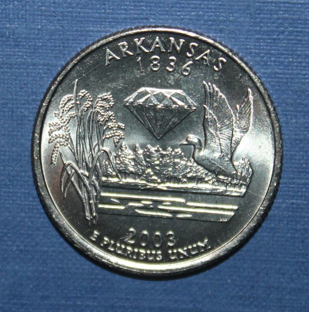 25 центов (квотер) США 2003р Арканзас