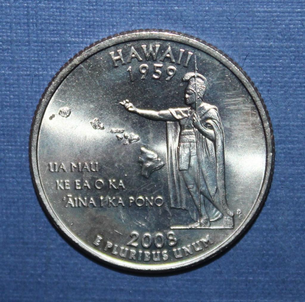 25 центов (квотер) США 2008р Гавайи