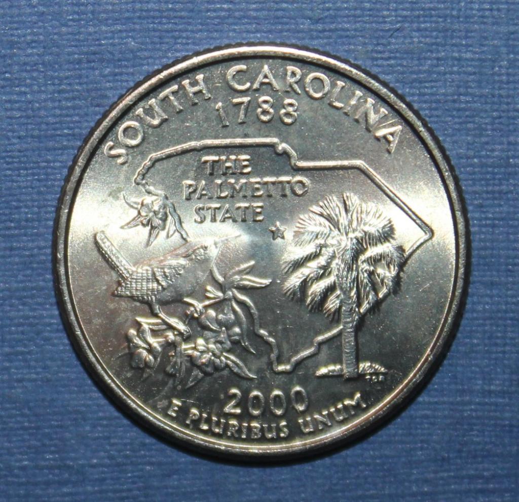 25 центов (квотер) США 2000р Южная Каролина