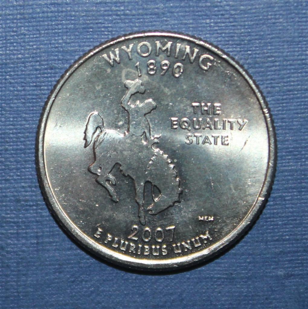 25 центов (квотер) США 2007р Вайоминг