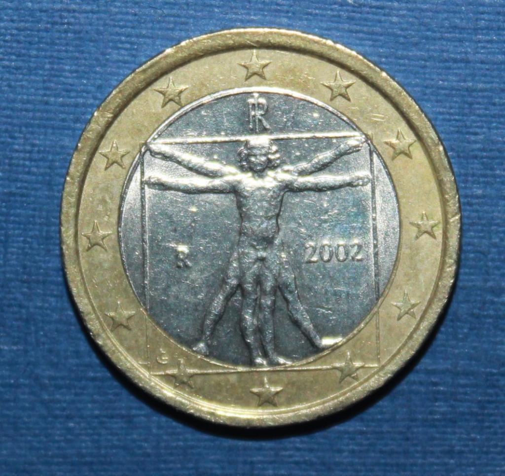 1 евро Италия 2002, биметалл