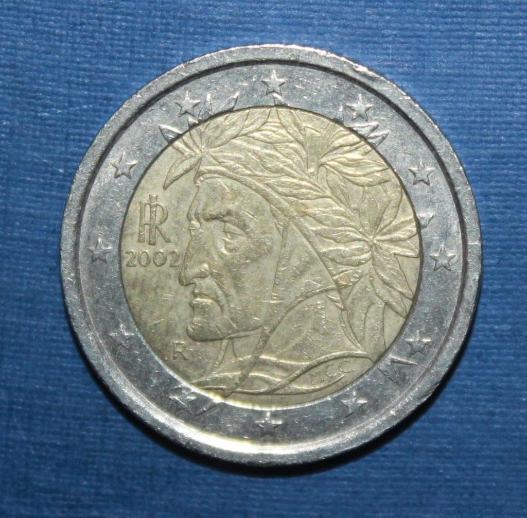 2 евро Италия 2002, биметалл