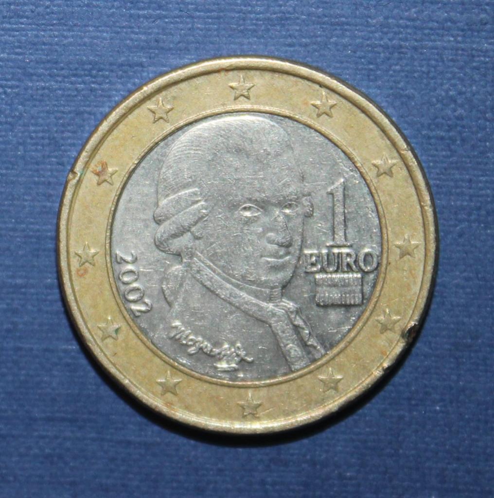 1 евро Австрия 2002, биметалл