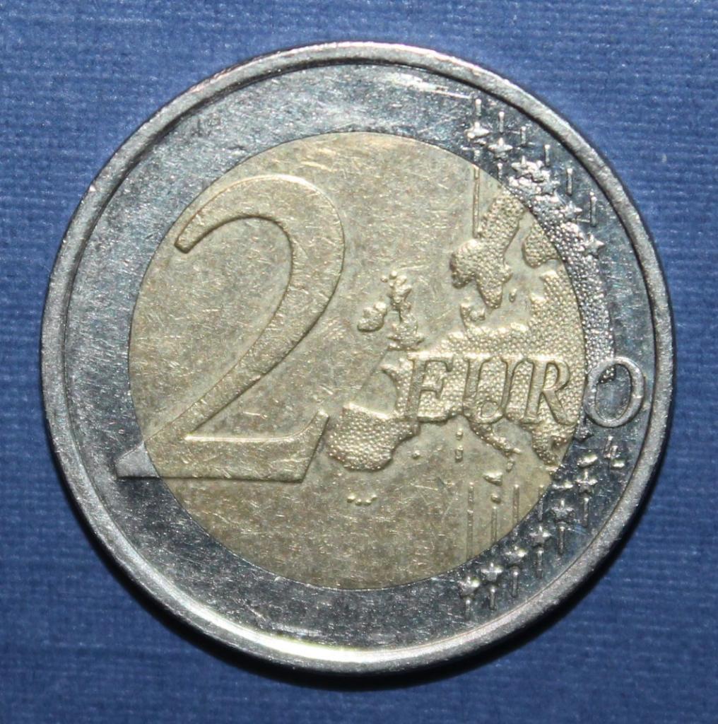 2 евро Финляндия 2007, биметалл 1
