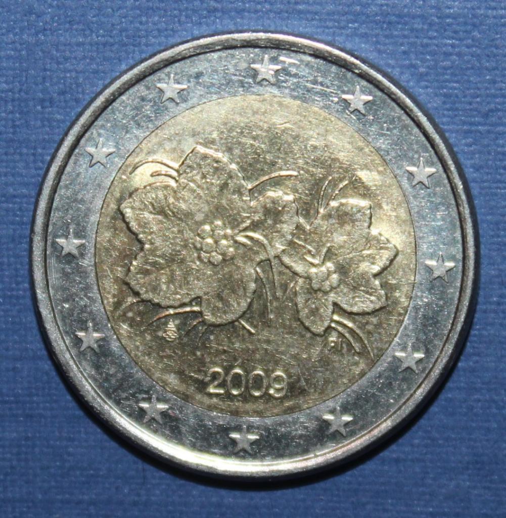 2 евро Финляндия 2009, биметалл