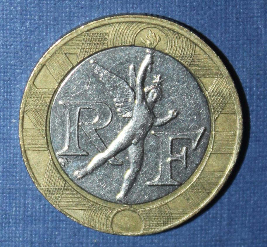 10 франков Франция 1990 биметалл 1