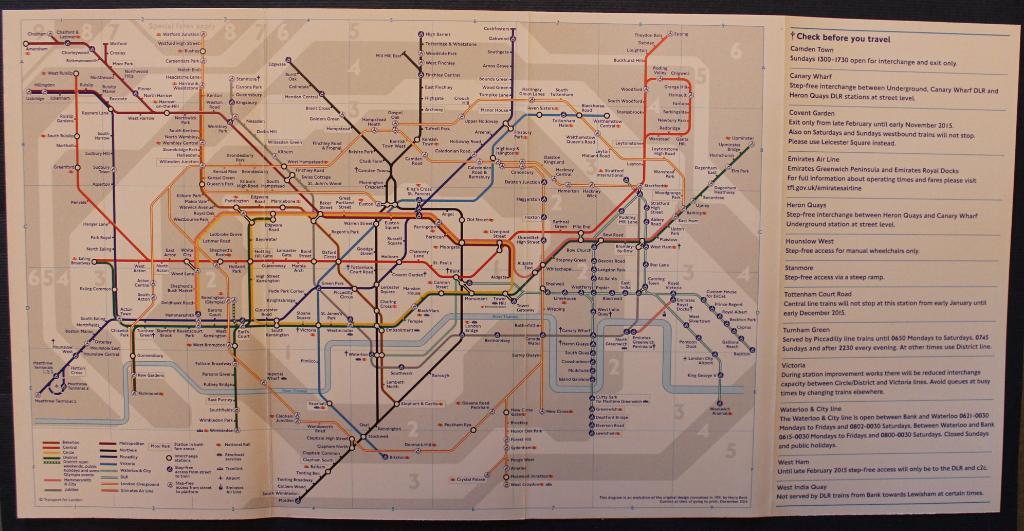 Карта метро Лондона (Великобритания) 1