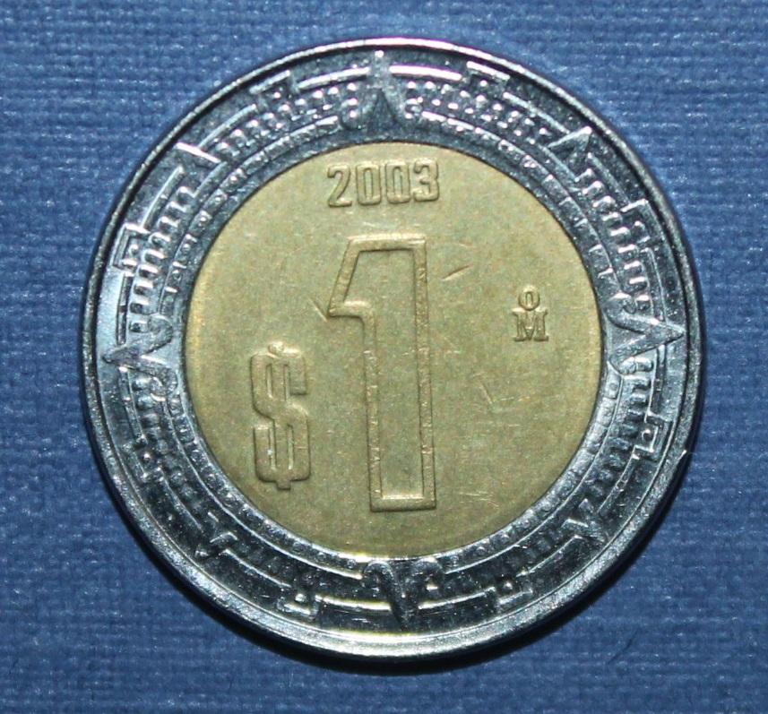 1 песо Мексика 2003, биметалл