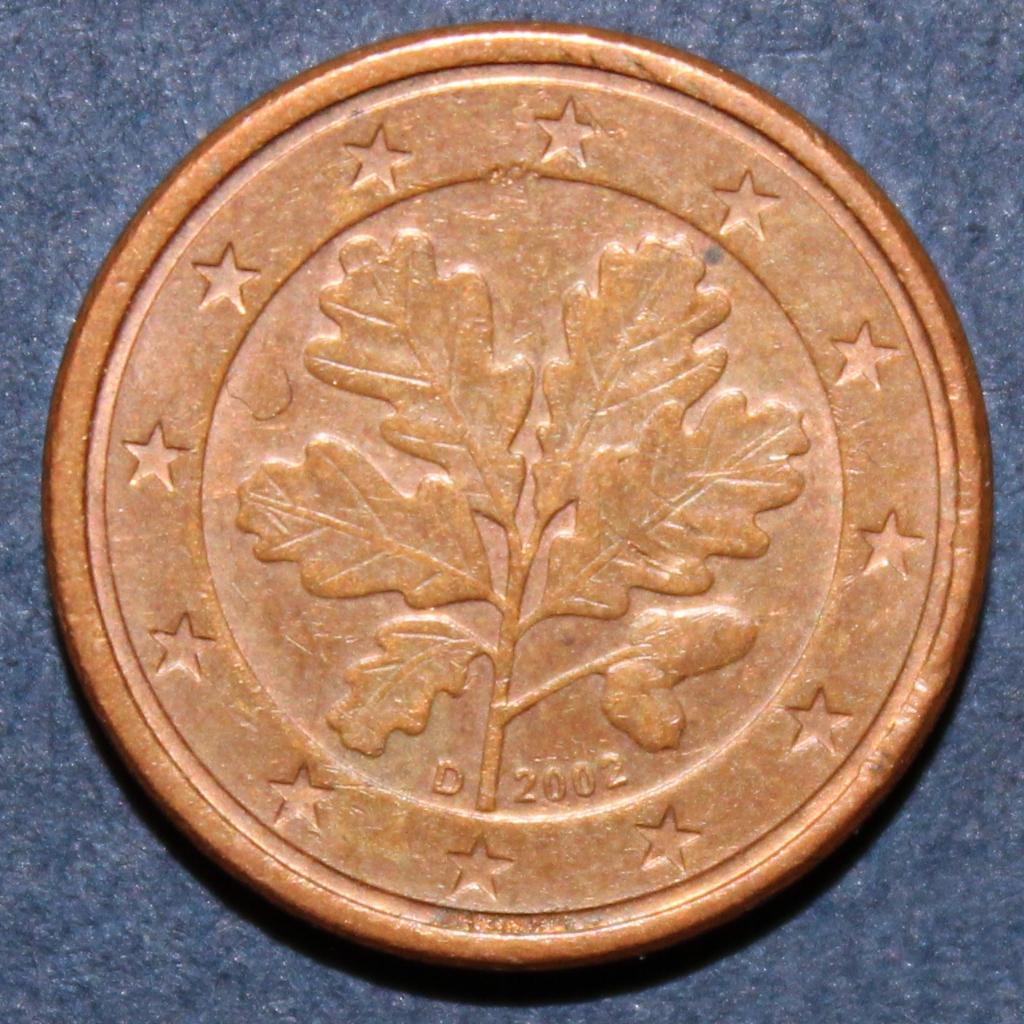 1 евроцент Германия 2002D