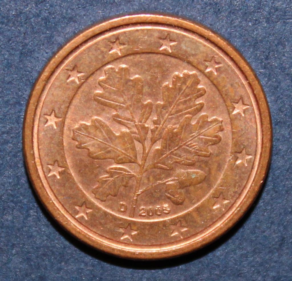 1 евроцент Германия 2005D