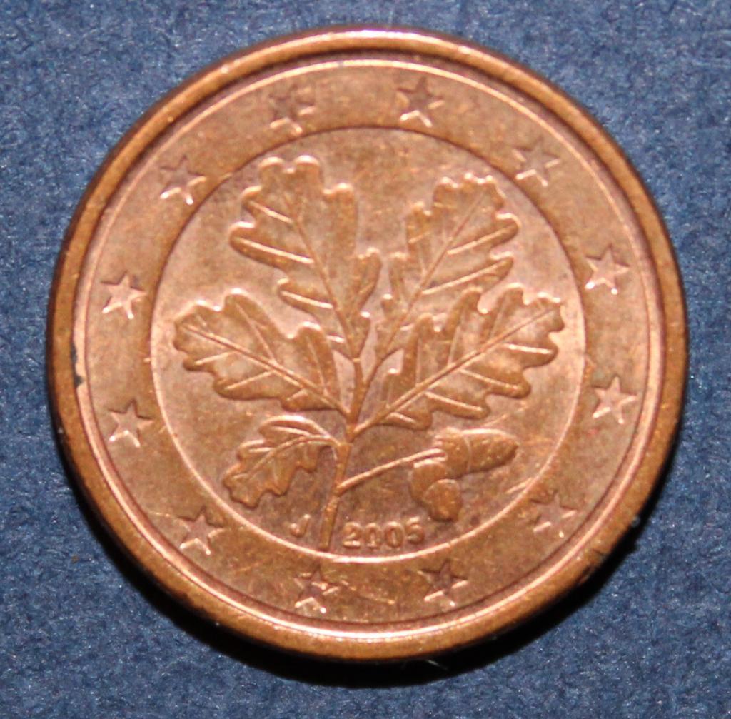 1 евроцент Германия 2005J
