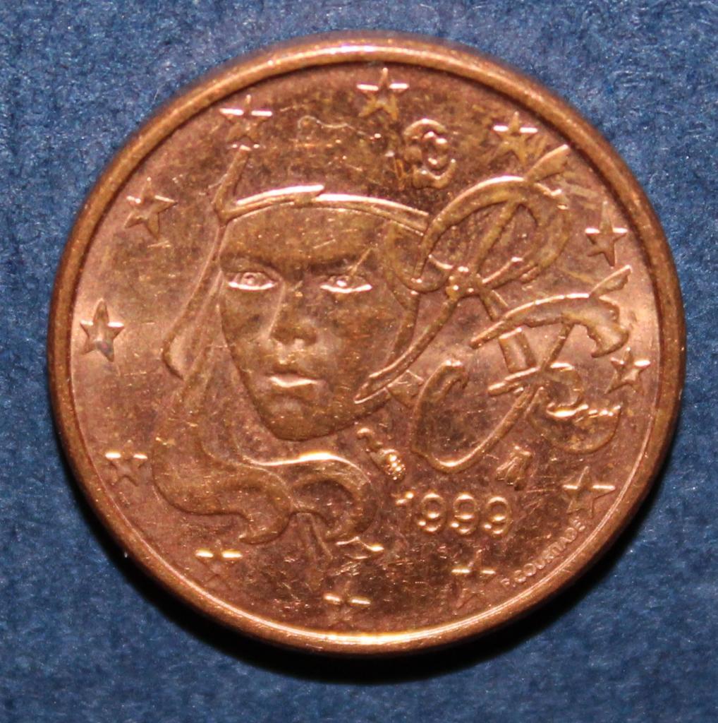 1 евроцент Франция 1999