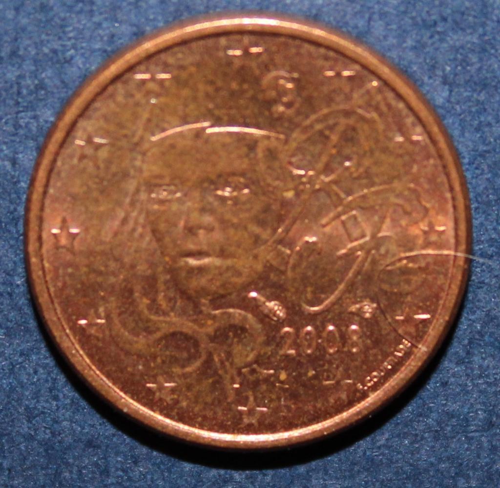 1 евроцент Франция 2008