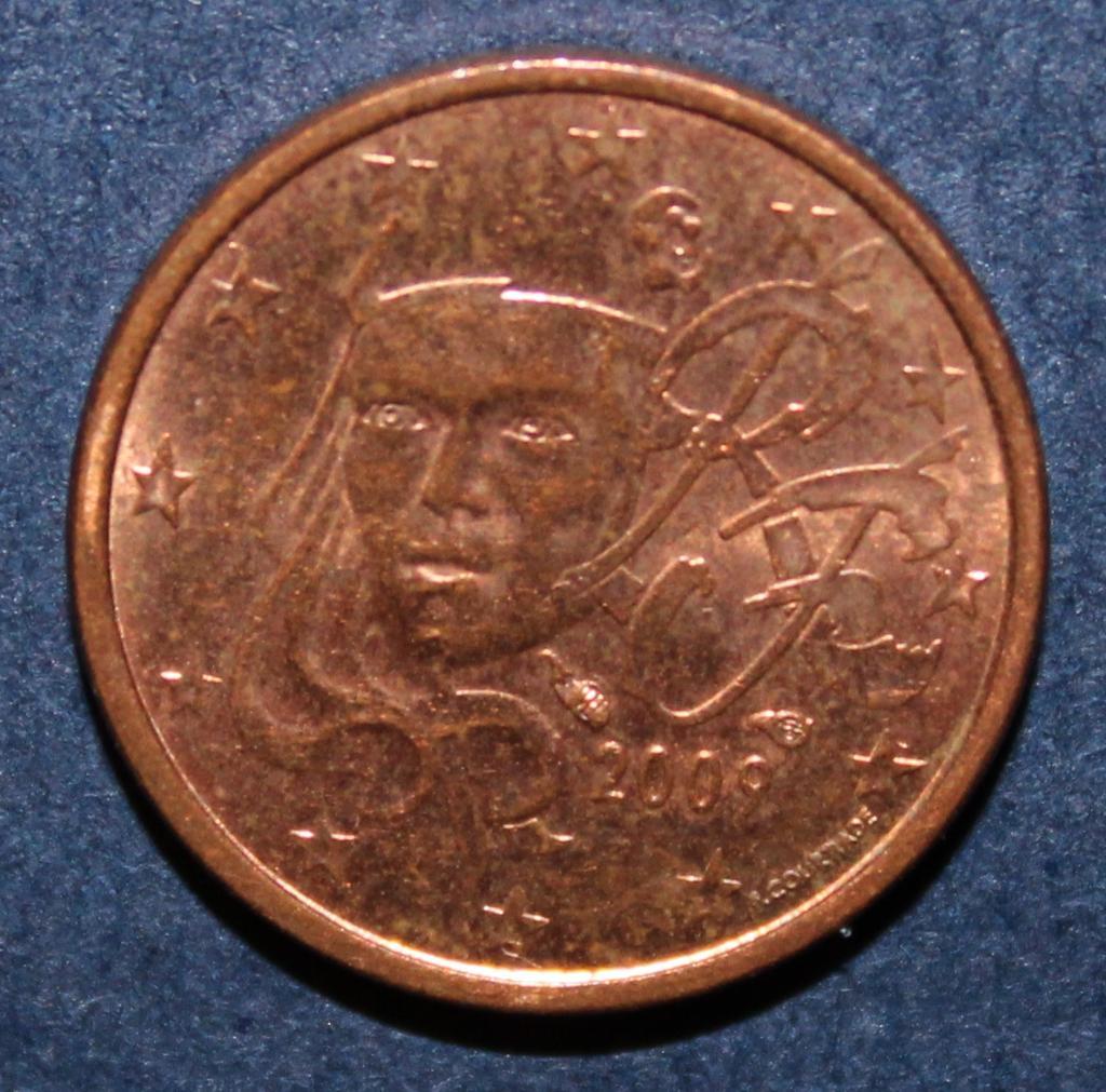 1 евроцент Франция 2009