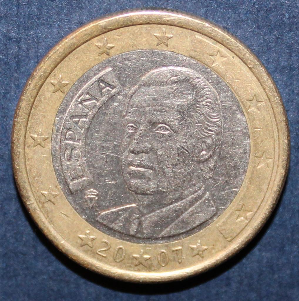 1 евро Испания 2007, биметалл