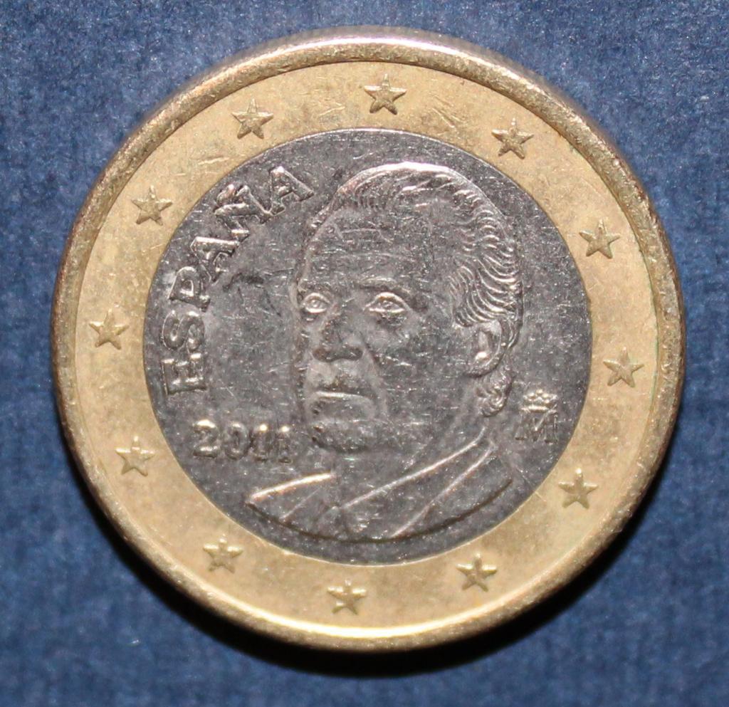 1 евро Испания 2011, биметалл