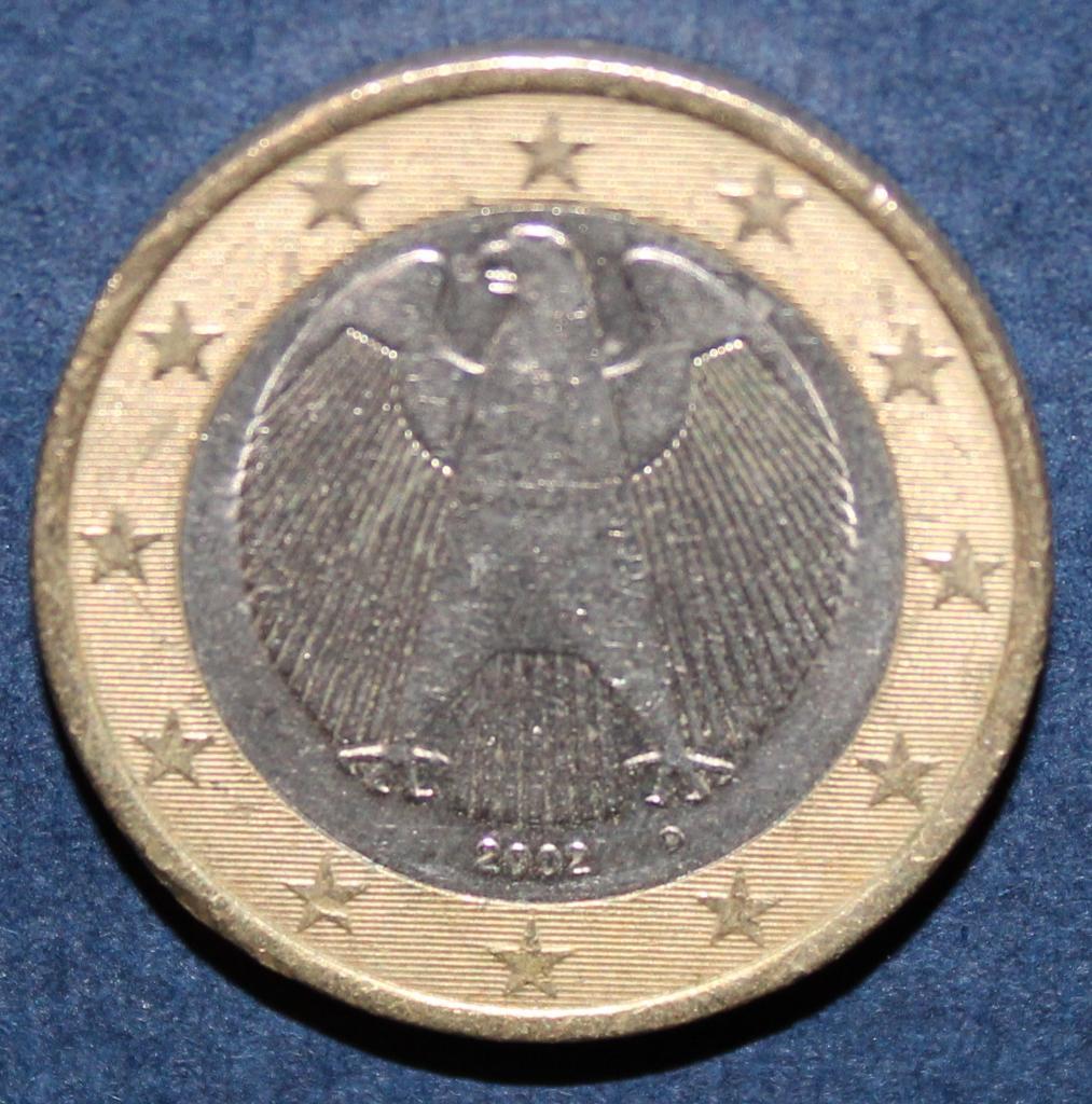 1 евро Германия 2002D, биметалл