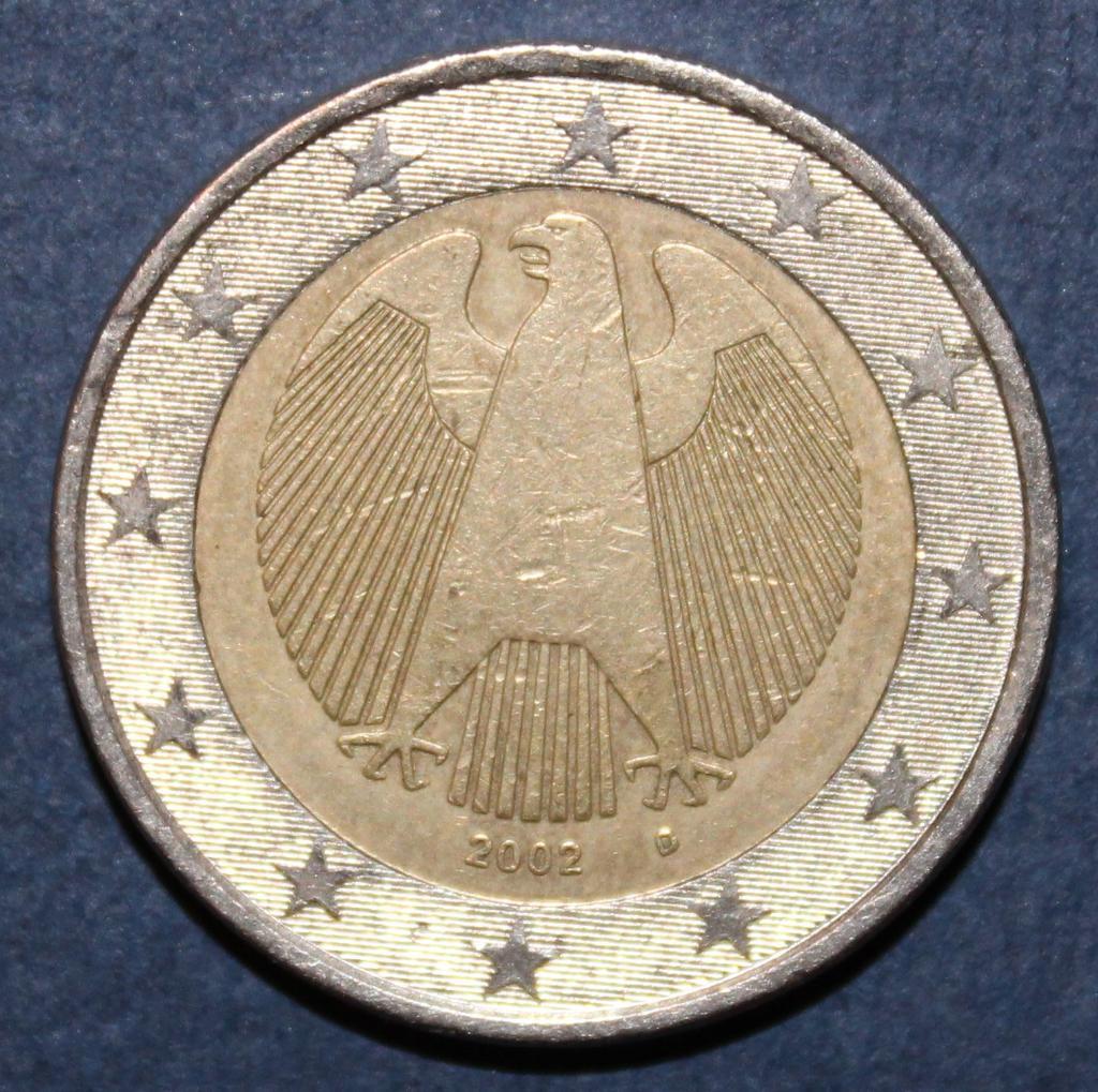 2 евро Германия 2002D, биметалл