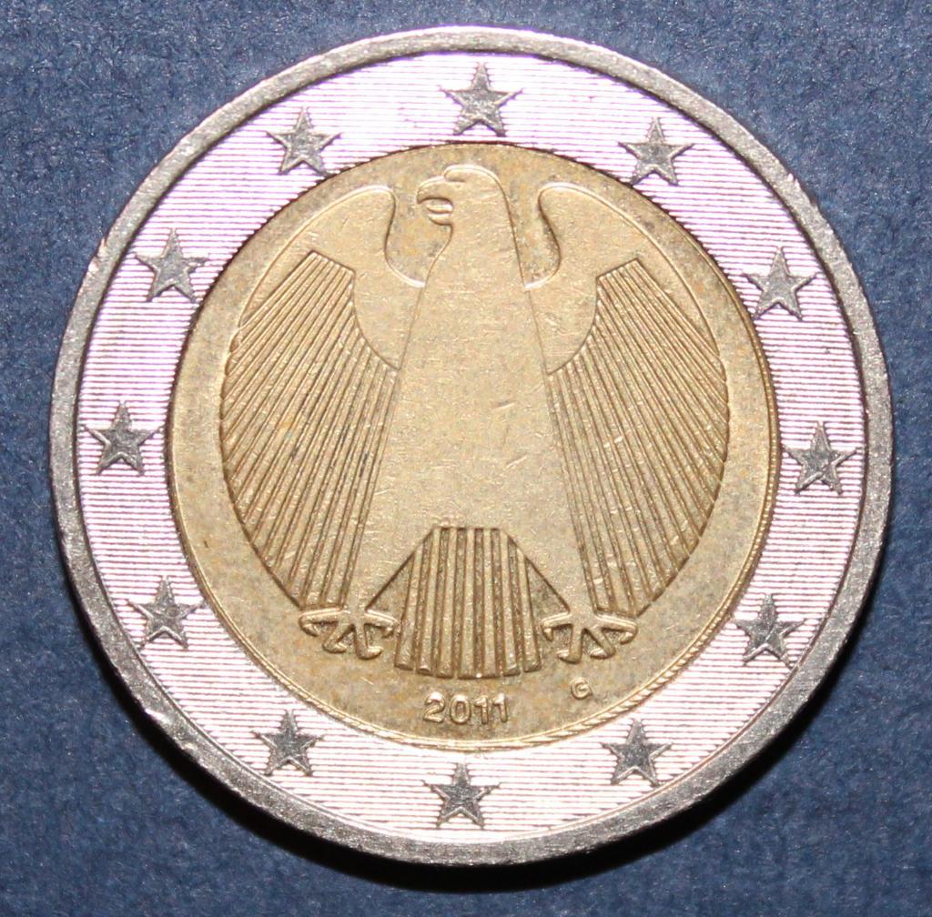 2 евро Германия 2011G, биметалл