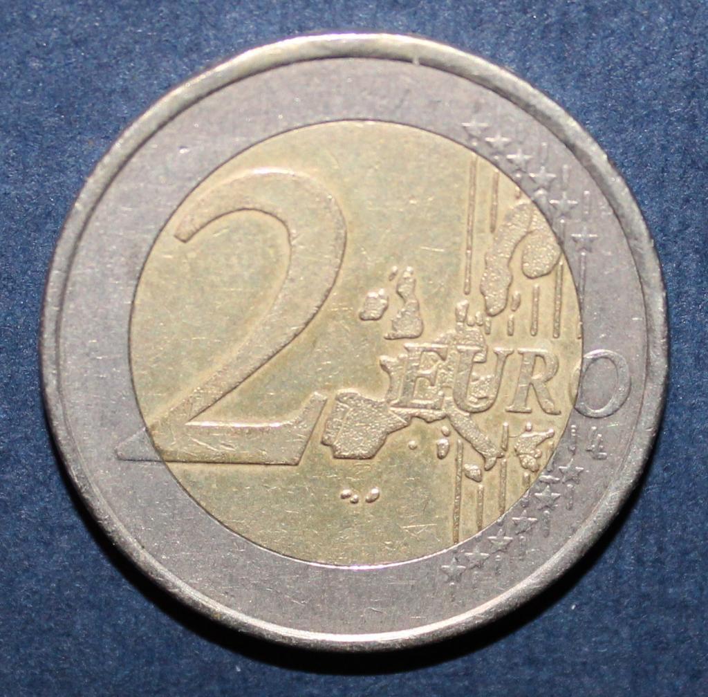 Первая юбилейная монета 2 евро, биметалл, Греция 2004 Олимпийские игры, Афины 1