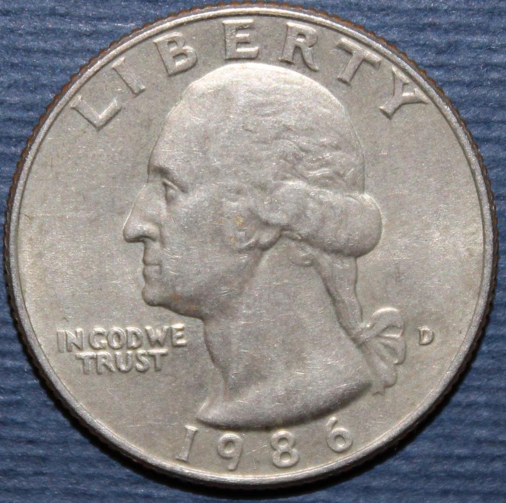 25 центов (квотер) США 1986D