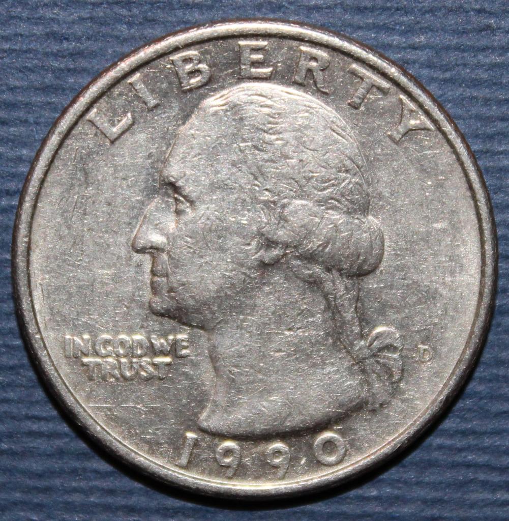 25 центов (квотер) США 1990D