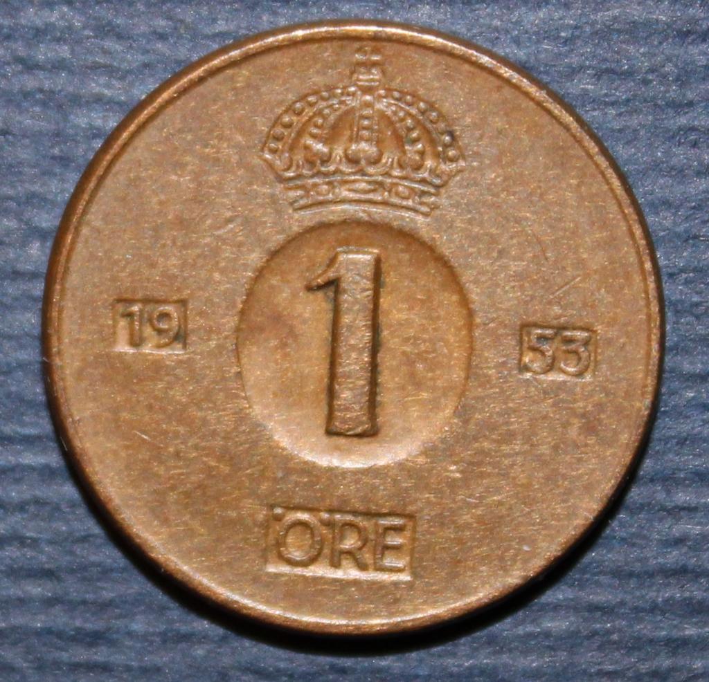 1 эре Швеция 1953 лот 2