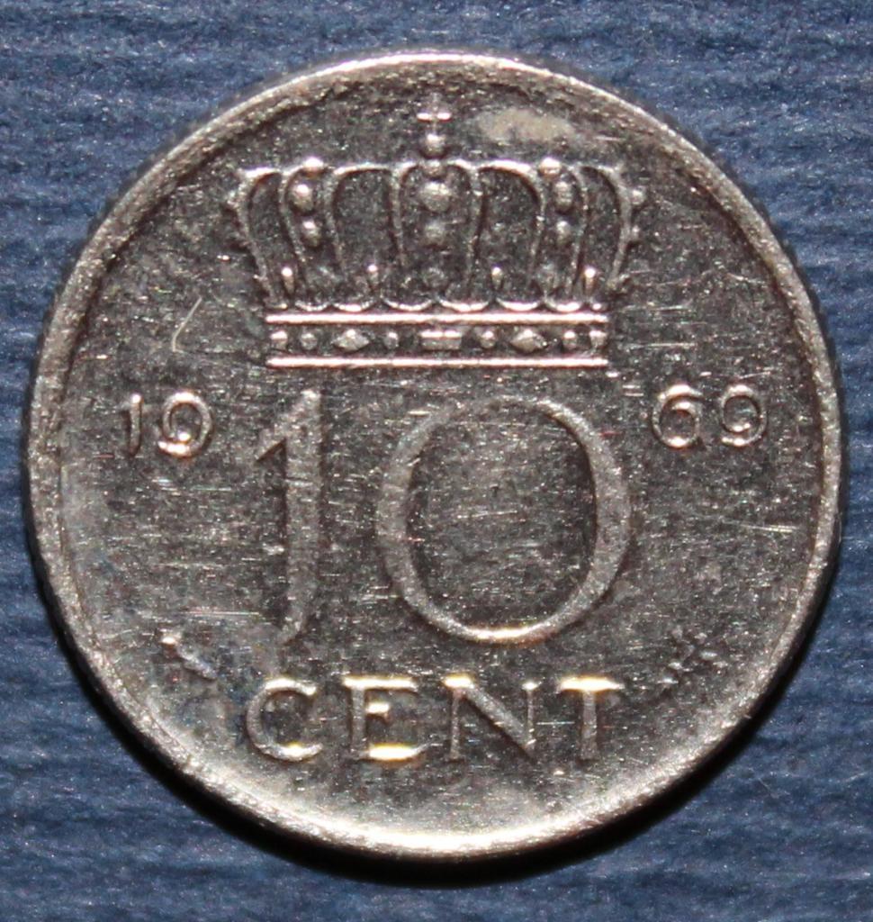 10 центов Нидерланды 1969