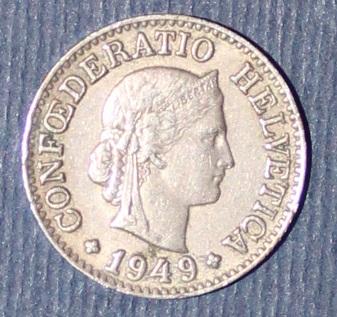 10 раппенов Швейцария 1949 1