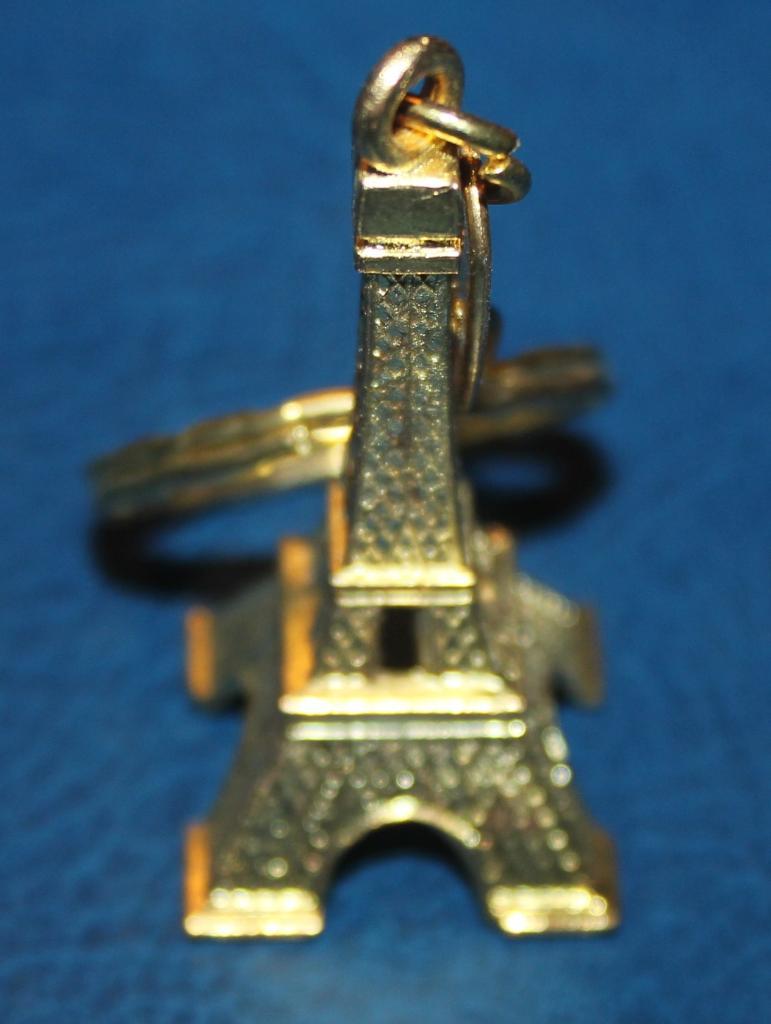 Брелок Эйфелева башня, металлический, желтый 1