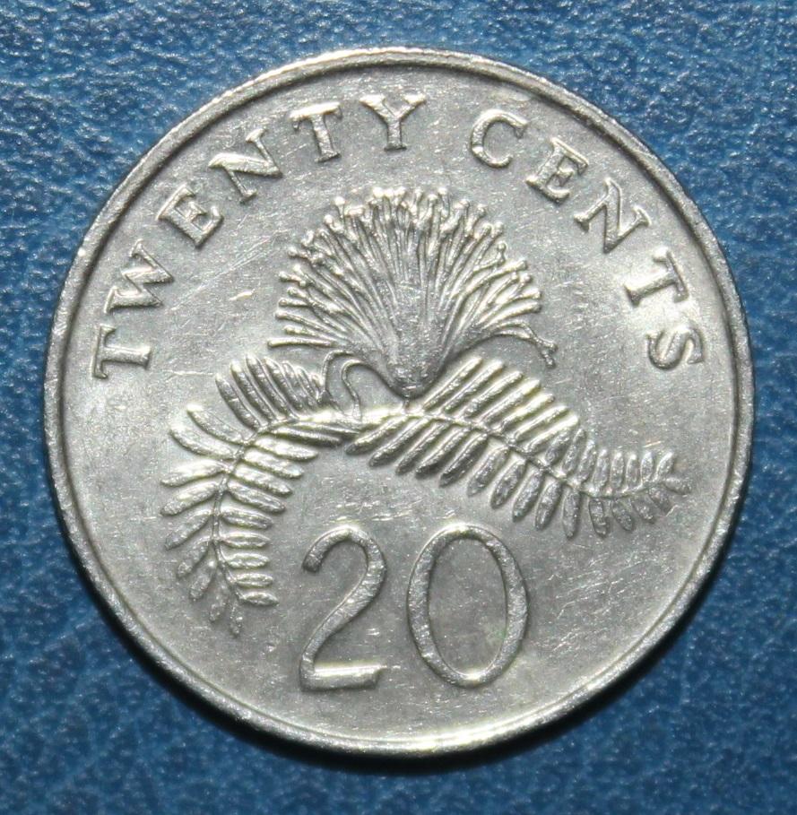 20 центов Сингапур 1989
