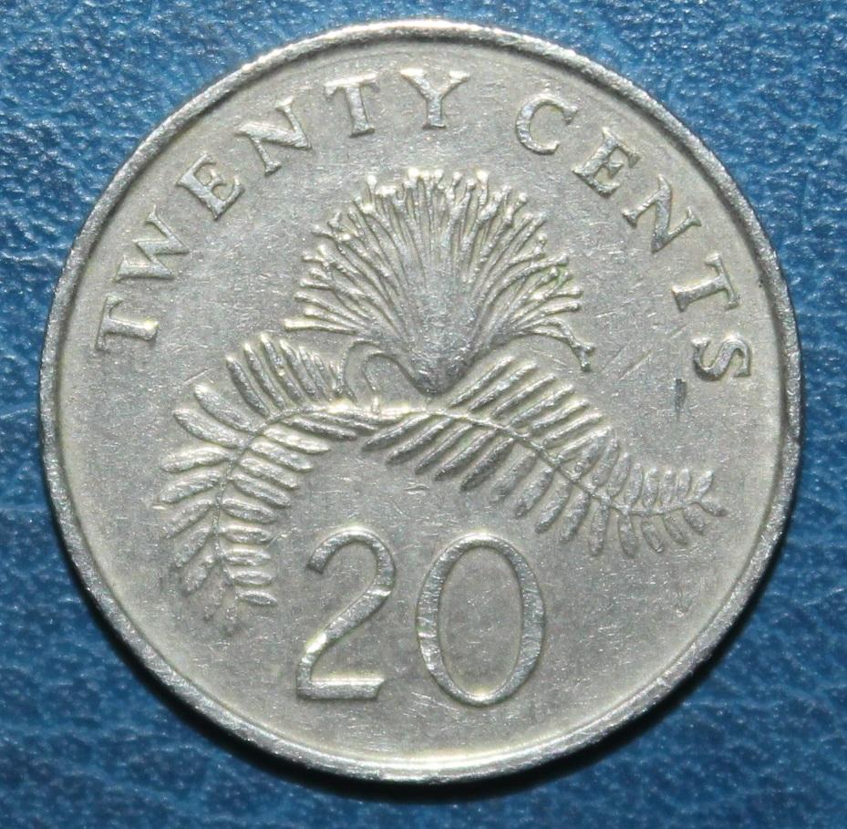 20 центов Сингапур 1990