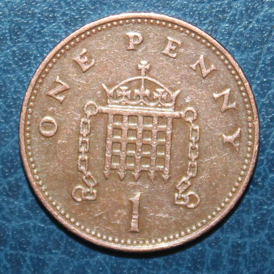 1 пенни Великобритания 1992