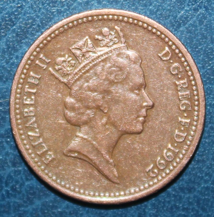 1 пенни Великобритания 1992 1