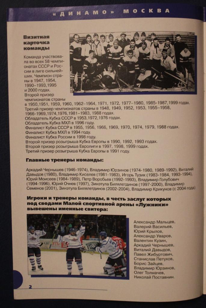 Хоккей. Динамо Москва 2004-2005 2