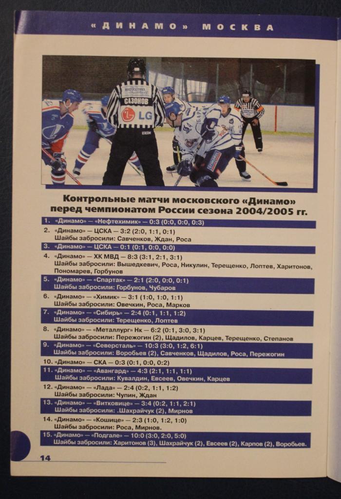 Хоккей. Динамо Москва 2004-2005 4