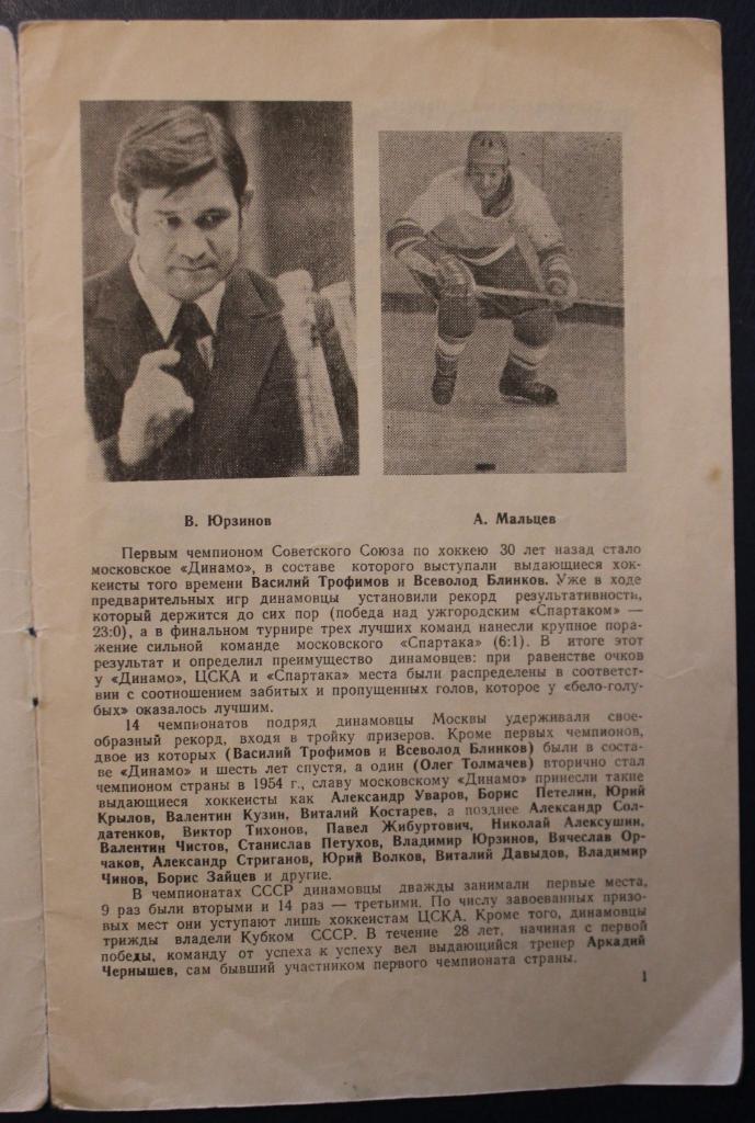 Хоккей. Динамо Москва 1976-77 2